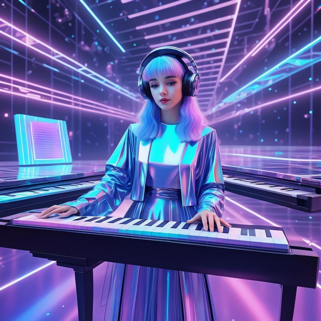 Futuristic Holographic Musician Vibes