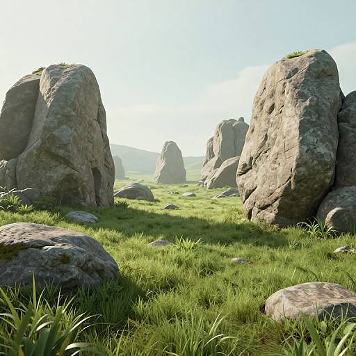 Serene 3D Tranquil Valley Landscape