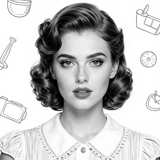 Monochrome Retro Girl Portrait