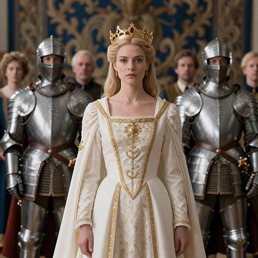 Regal Queen Surrounded by Knights