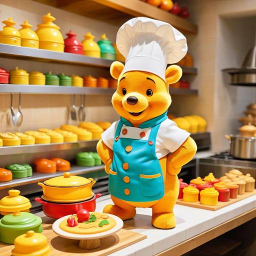Winnie the Pooh Chef in Colorful Kitchen