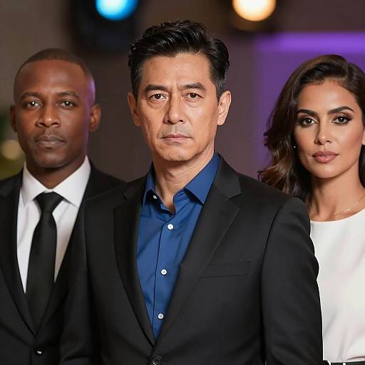 Elegant Trio in Formal Attire Portrait