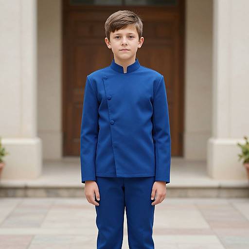 Young Boy in Royal Blue Costume
