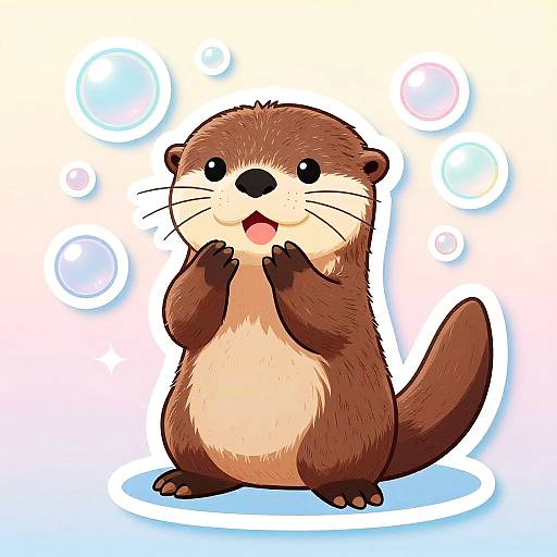 Playful Otter Vector Sticker