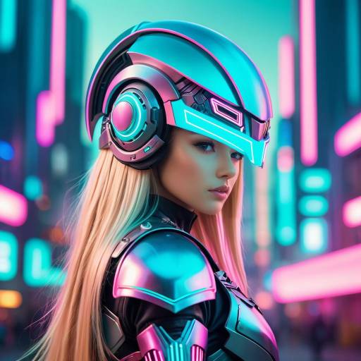 Futuristic Woman in Cyberpunk Armor
