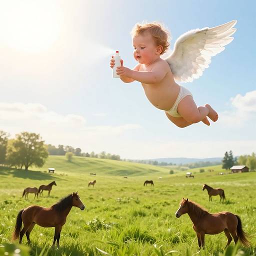 Angelical Babies in Pasture Sky