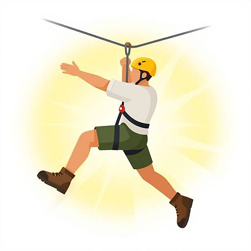 Vibrant Comic-Style Zipline Adventure