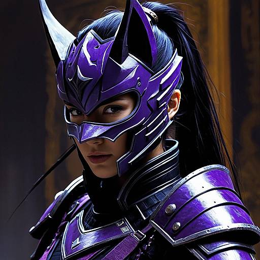 Woman in Purple Kitsune Sci-Fi Armor
