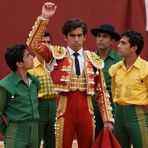 Dramatic Scene of Spanish Matador and Men