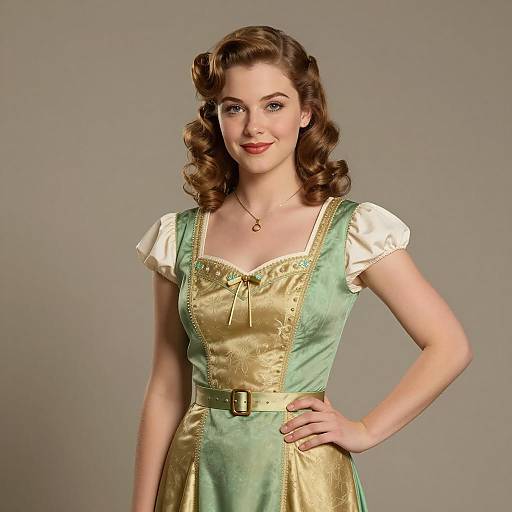 Elegant Vintage Pin-Up Portrait in CGI