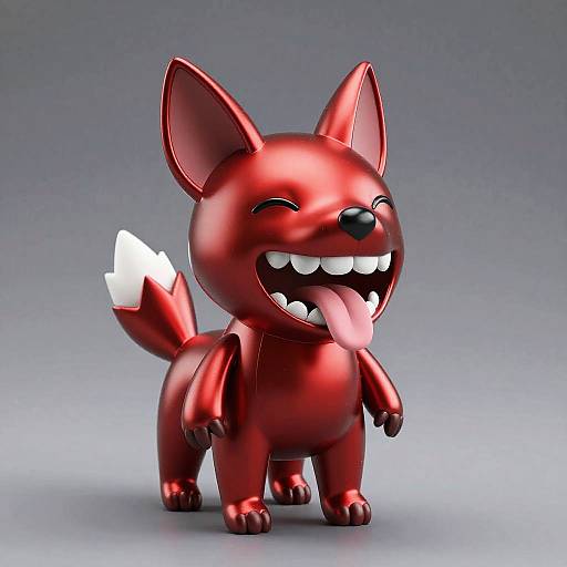 Glossy Red Plushie Jackal