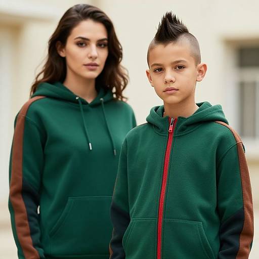 Group Portrait with Distinctive Hooded Sweatshirt