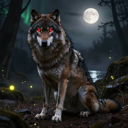 Feral Fluffy Wolf in Mystic Cave