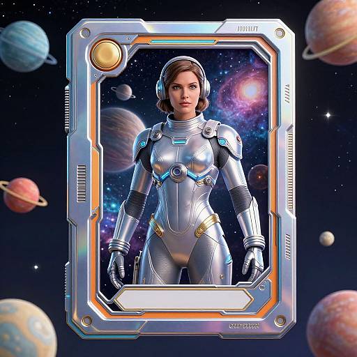 Futuristic Space Exploration Card Frame
