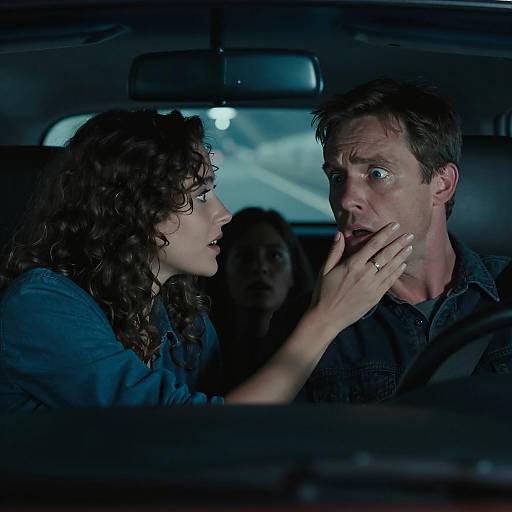 Intense Movie Scene in a Car