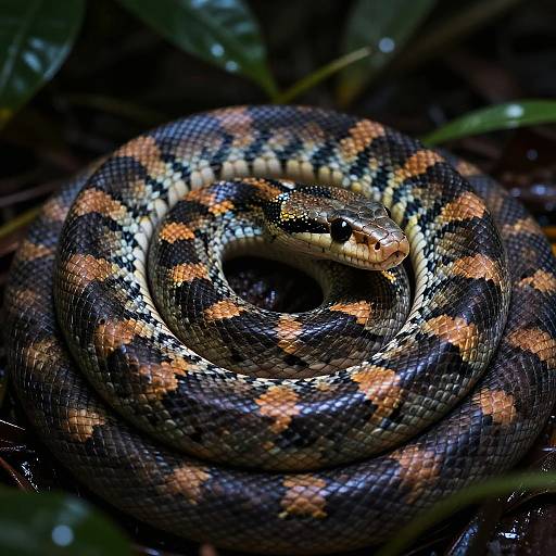 Rainbow Boa Spiral Jungle Portrait