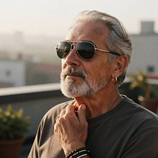 Serene Portrait of Elderly Man in Fog