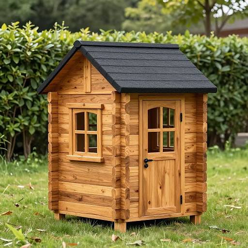 Cedar Log Cabin Playhouse Scene