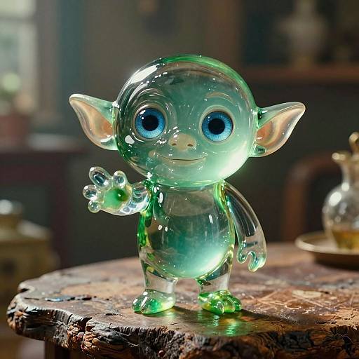 Adorable Transparent Glass Goblin