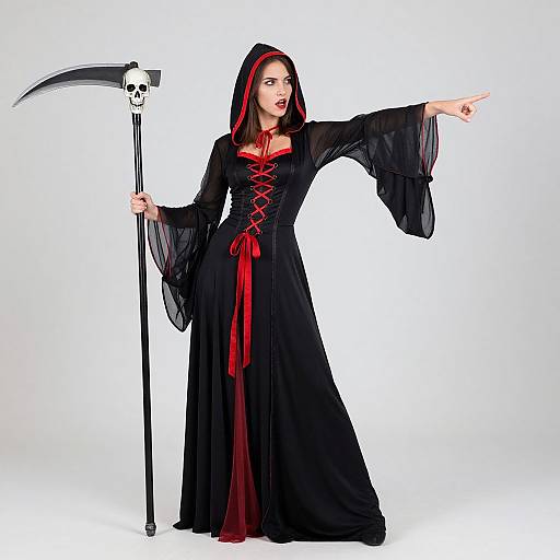 Halloween Lady Reaper Costume Modeling