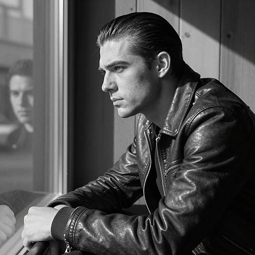 Stylish Man in Black-and-White Portrait