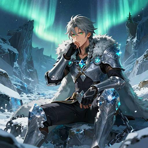 Aether Amid Frostbitten Aurora Crevasse