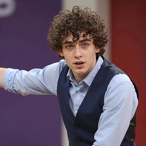 Young Man in Light Blue Attire