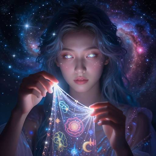 Dreamweaver Portrait with Surreal Tapestry