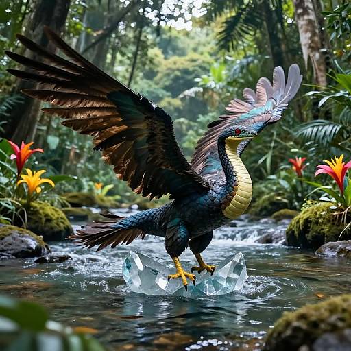 Photorealistic Serpiente Emplumada in Jungle