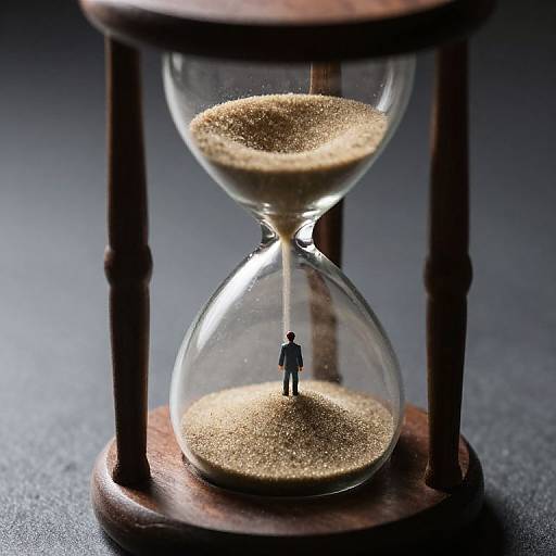 Hourglass with Clock Face and Figure