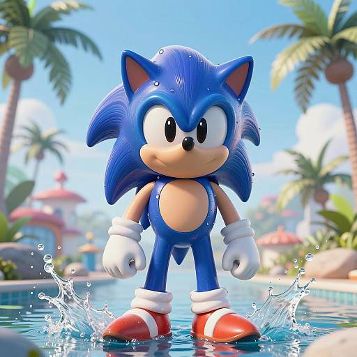 Cinematic Tropical Adventure with Baby Sonic