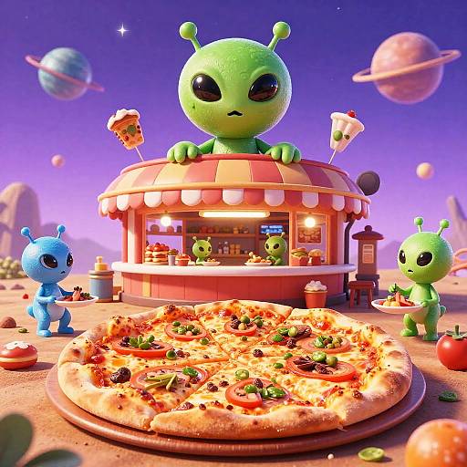 Alien Pizzeria on Distant Planet