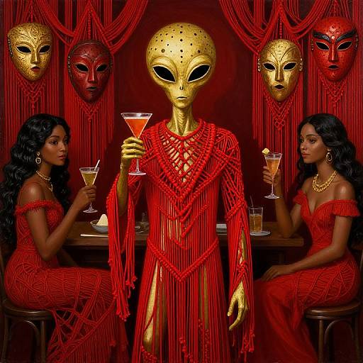 Macrame Alien Cocktail Party