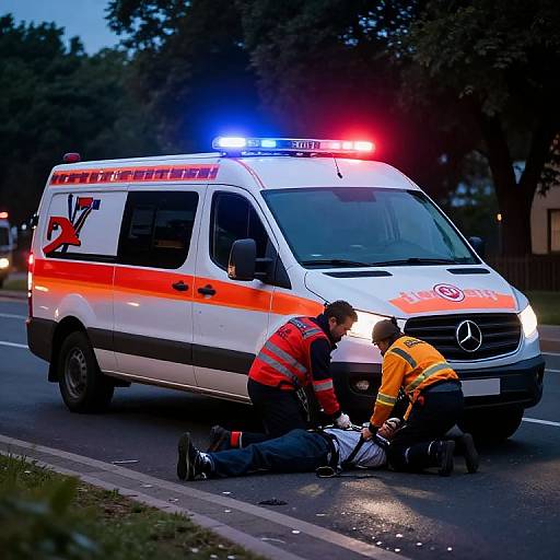 Emergency Ambulance at Accident Scene
