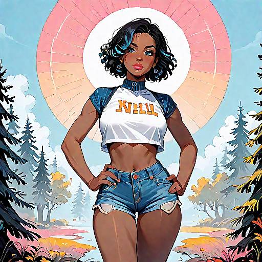 Cinematic Fashion: Stylish Woman in Nature