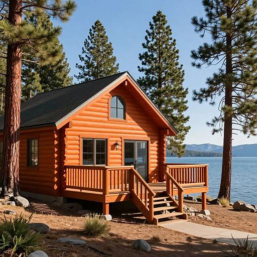 Orange Log Cabin by Lakeside Pines