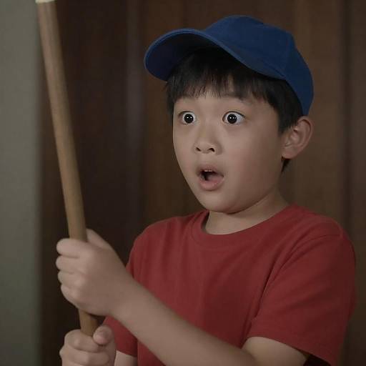 Wide-Eyed Boy with Shocked Stick