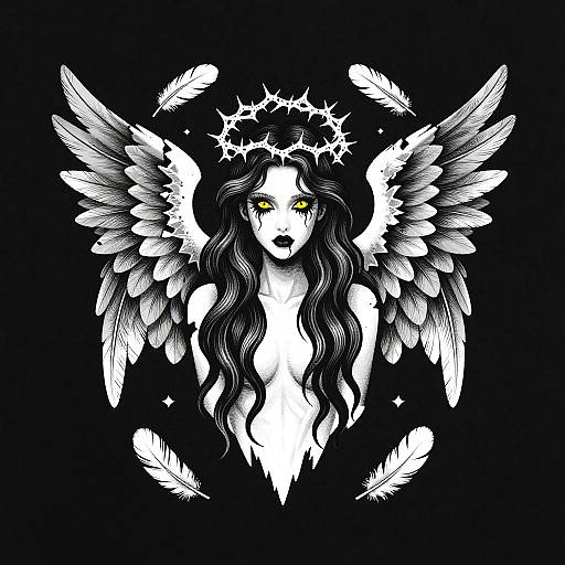 Dark Gothic Fallen Angel T-Shirt