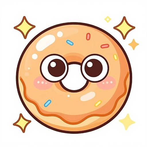 Cute Anthropomorphic Donut Sticker