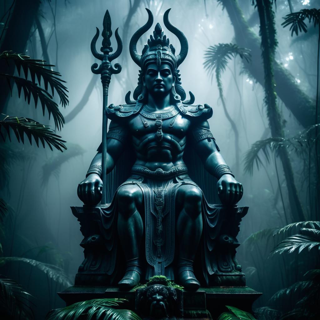 Eerie Jungle Statue of Hades