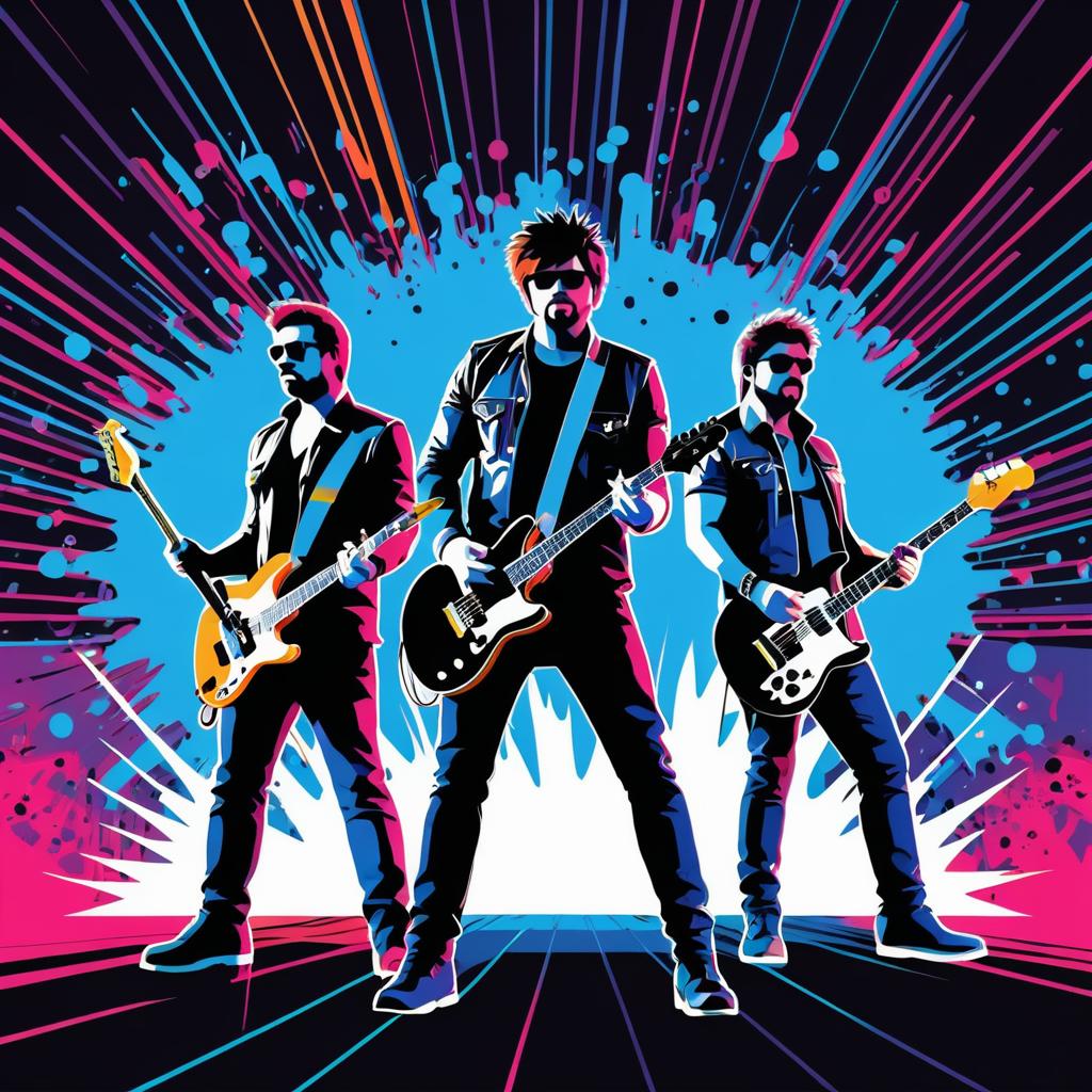 Bold 2D Rock Band Vector Illustration