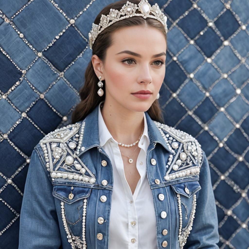 Glamorous Diamond-Shaped Woman in Denim