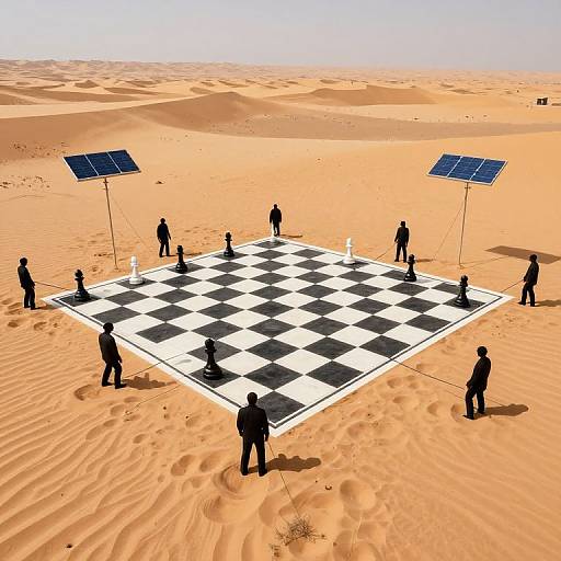 Surreal Chessboard in Desert
