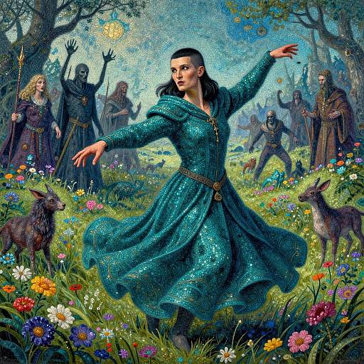 Necromancer Raising Army in Enchanted Meadow