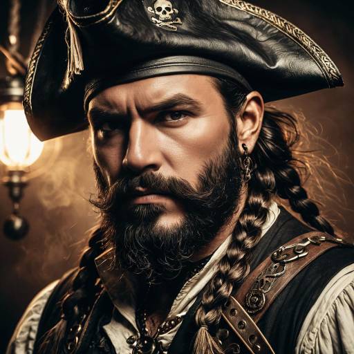 Battle-Hardened Male Pirate Portrait