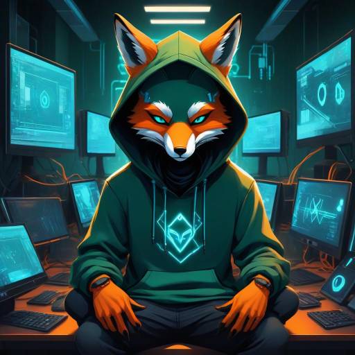 Mysterious Cartoon Fox Hacker Illustration Mysterious Cartoon Fox Hacker Illustration