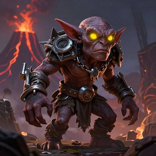 Detailed Goblin with Glowing Eyes