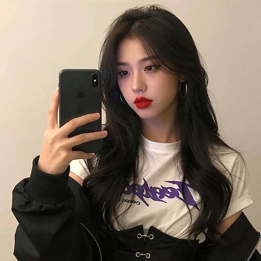 Young Woman Mirror Selfie Style