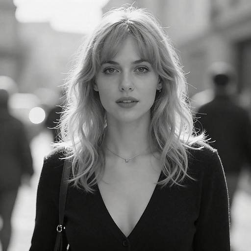 Moody Black-and-White Blonde Portrait With Halo