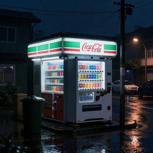 Cinematic Night Scene at Corner Store